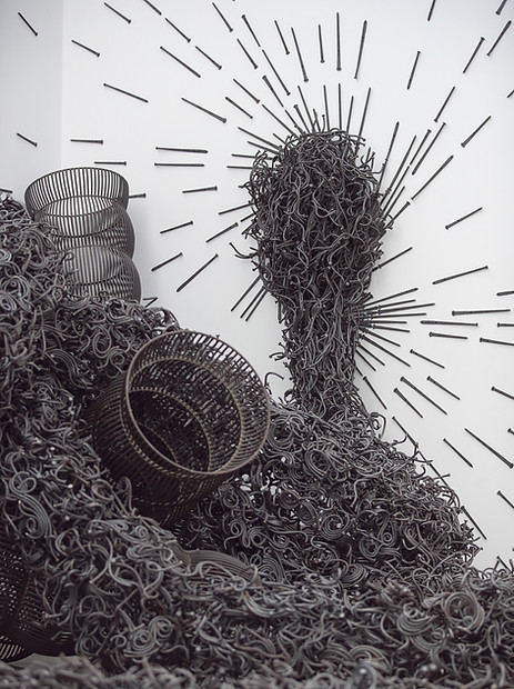 ozymandias, viper, pillars, american steel, bisbee, john, cmca, nails, art, sculpture, political art
