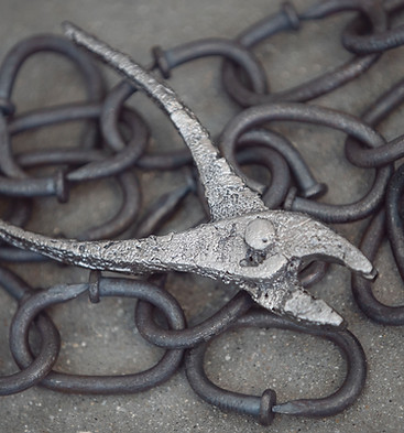 tubboat, bouqet, stool, pistol, grackle, chains, bear, american steel, bisbee, john, cmca, nails, art, sculpture, political art