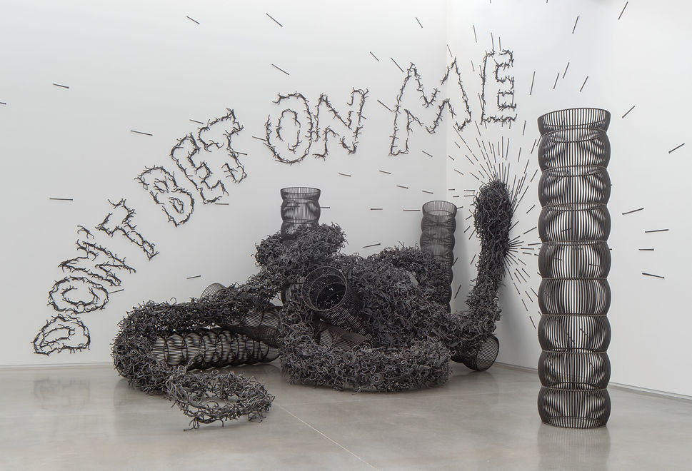 ozymandias, viper, pillars, political art, cmca, american steel, bisbee, john, nails, art, sculpture