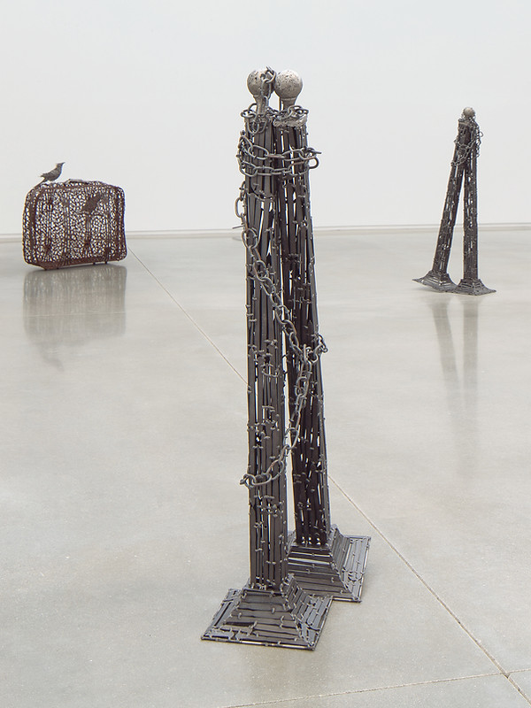 dream on, barbed wire, migration case, merican steel, bisbee, john, cmca, nails, art, sculpture, political art